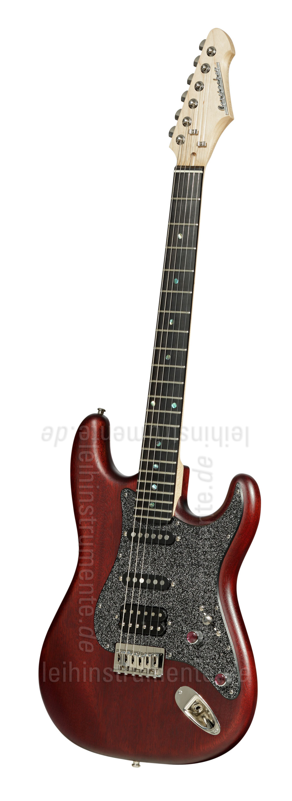 to article description / price Electric Guitar BERSTECHER Deluxe - Black Cherry / Black Sparkle + hard case - made in Germany