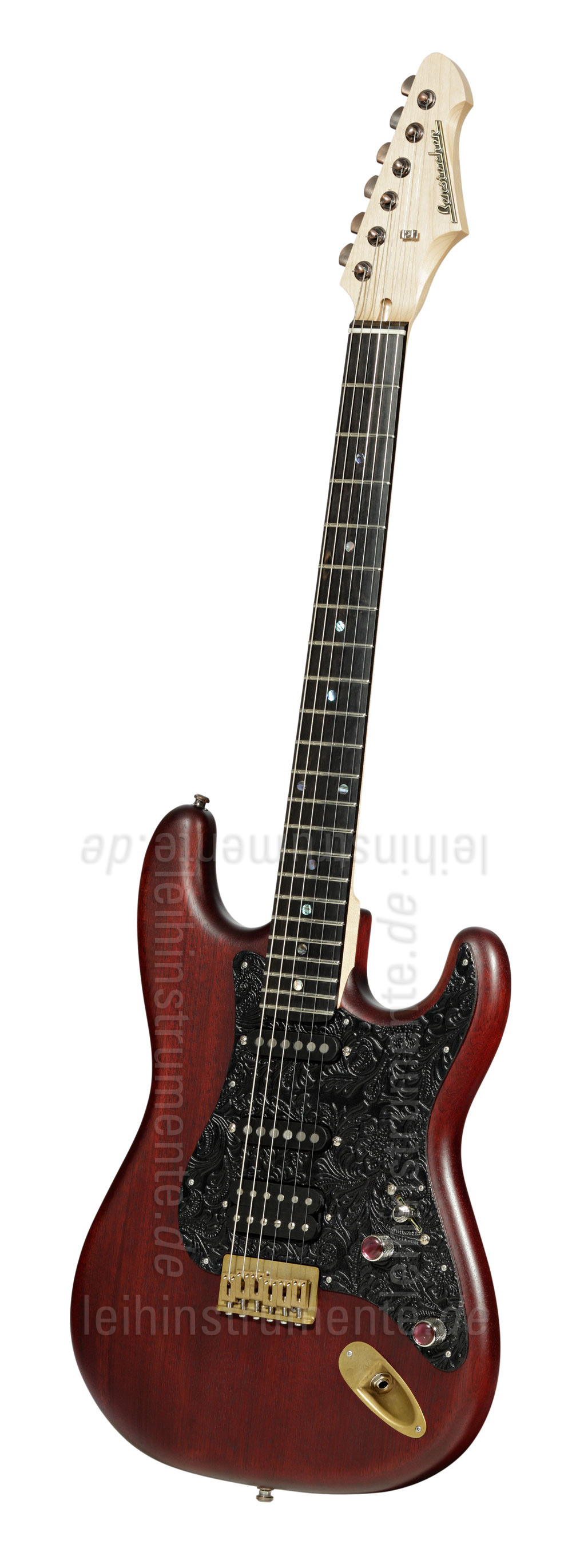 to article description / price Electric Guitar BERSTECHER Deluxe Vintage (Hot B) - Black Cherry / Floral Black + hard case - made in Germany